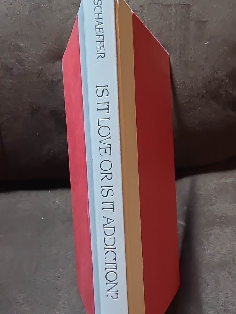 Is It Love or Is It Addiction? Hardcover Book - Red & Cream Spine
